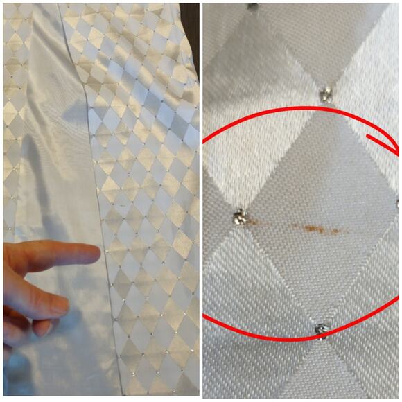 Jessica McClintock Gunne Sax Harlequin Formal Dress Vintage 90s Sz 13/14 Flawed - Picture 8 of 16